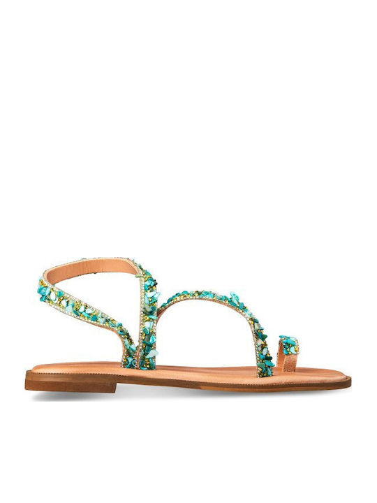 Leather Women's Sandals Blue
