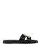 Leather Women's Flat Sandals Black