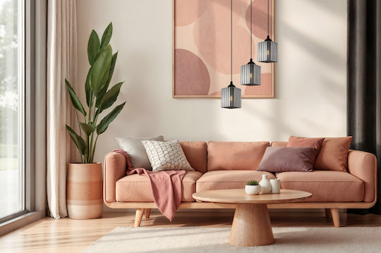 Light Home Κρεμαστό Φωτιστικό Μαύρο με Ντουί E27