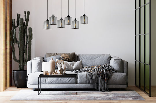 Light Home Κρεμαστό Φωτιστικό Μαύρο με Ντουί E27