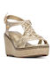 Platforme Dama Tip Espadrile Aurii