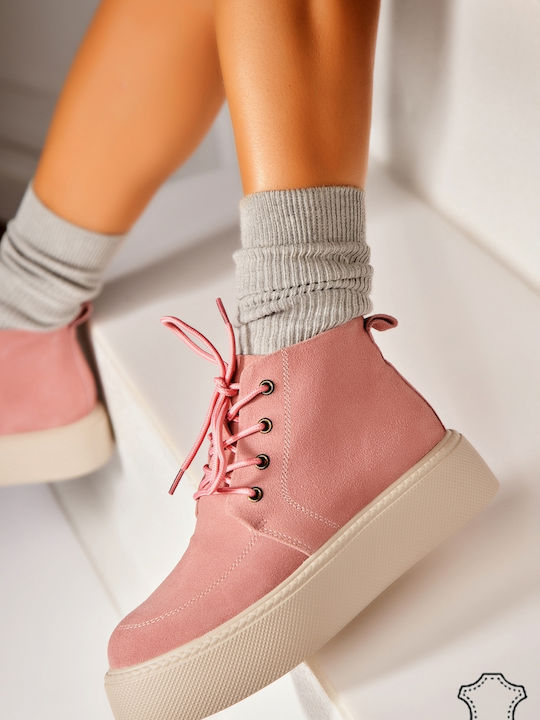 Botinelli Wildleder Stiefeletten Damen Rosa