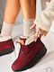 Ghete Dama Din Catifea Burgundy