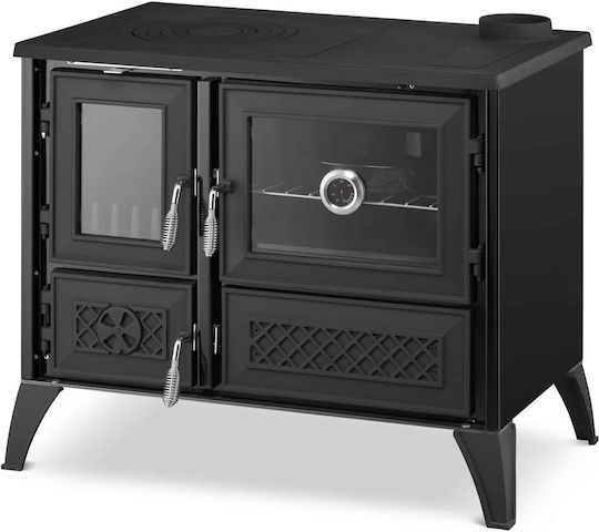 Simge 801 Stella Cast Iron Wood Stove with Oven 9kW Black