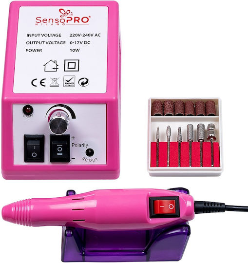 SensoPro Electric Nail Drill 10W Pink with 20000 Rounds per Minute