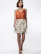 Mini Envelope Floral Black Cream Skirt