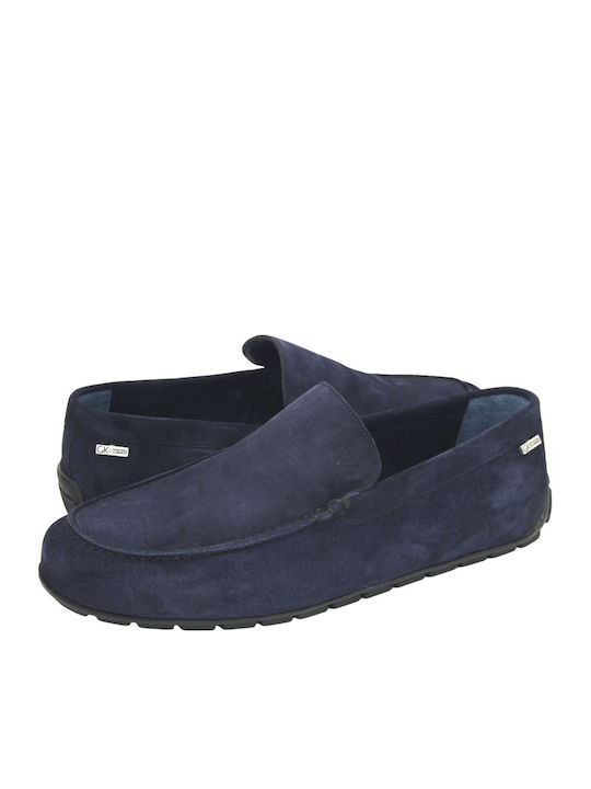 Suede Herren Mokassins in Blau Farbe