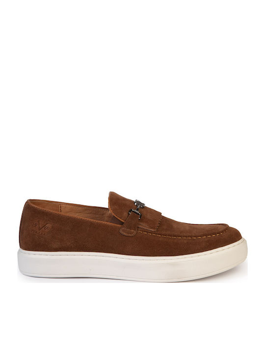 19V69 Suede Men's Loafers in Brown Colour