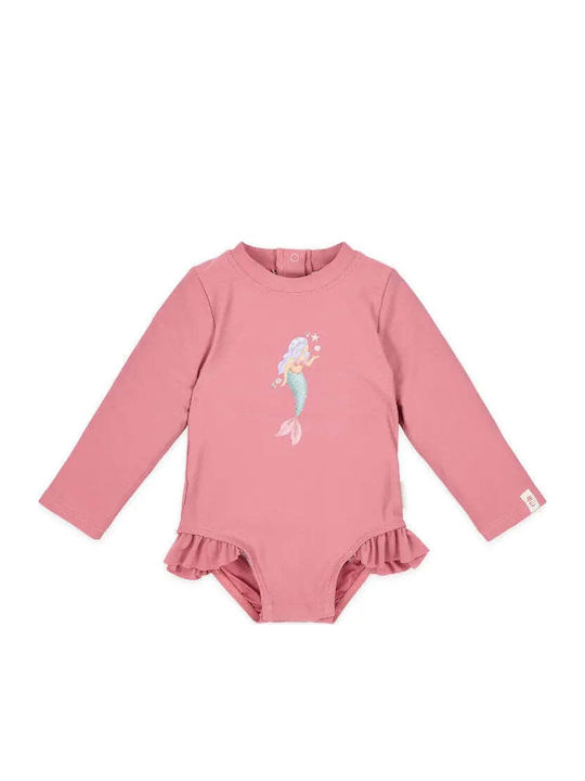 Little Dutch Costum de Baie Întreg cu Mâneci Lungi Dreamy Pink pentru Copii