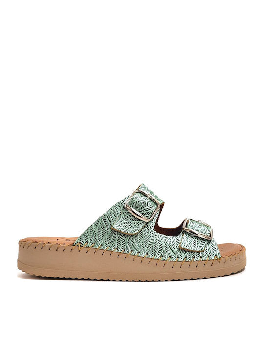 Leather Women's Anatomic Green Sandals