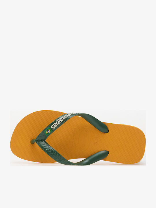 Havaianas Brasil Logo Men's Flip Flops Yellow