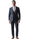 Men's Suit with Vest Blue