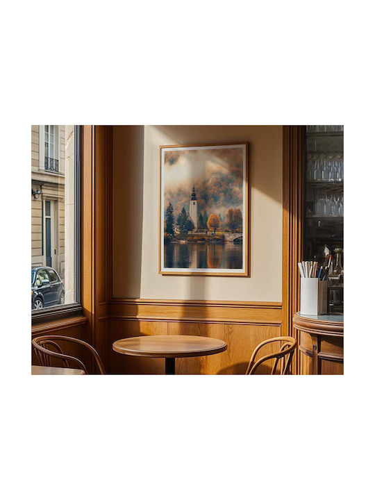 Poster Foggy Lake Pst25119 40cm X 50cm Brown Wo...