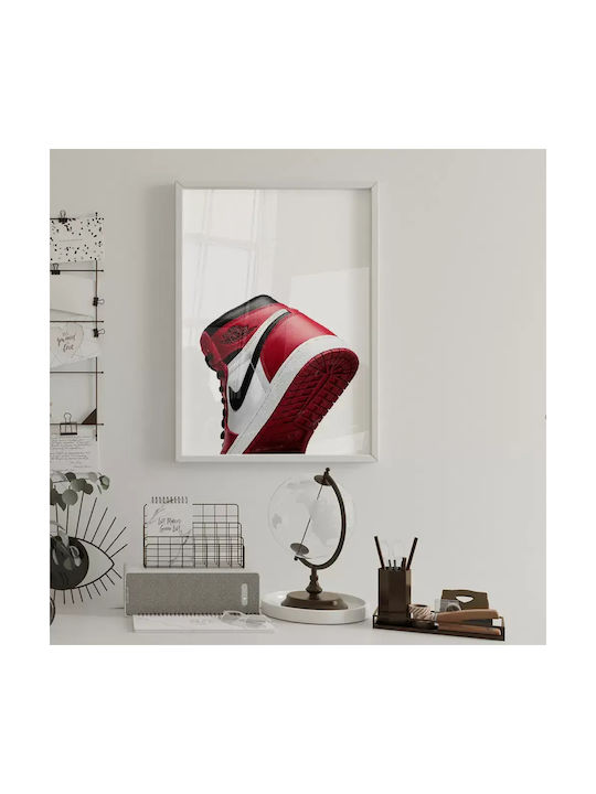 Poster Chicago Air Jordan 1 Snk41a 40cm X 50cm Brown Wooden Frame