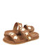 Neuca Leather Women's Flat Sandals Tabac Brown
