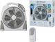 DictroLux Επιτραπέζιος Ανεμιστήρας 50W Διαμέτρου 33cm με Τηλεχειριστήριο Γκρι