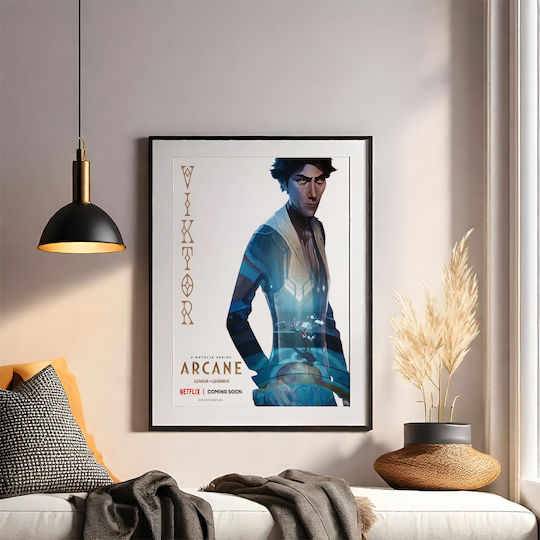 Gaming Poster Arcane League Legends Viktor Gm2397 40cm x 50cm Rahmen aus Holzbraun