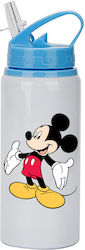 Kinder Trinkflasche Mickey Mouse 600ml Weiß Blau Deckel Kinder Trinkflasche Mickey Mouse 600ml Weiß Blau Deckel