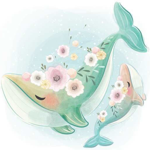 Kids Poster Little Whale 50x40cm