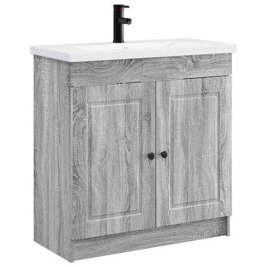 vidaXL Pangă Cu Lavoar M56xL37.5xÎ81cm Sonoma Gri