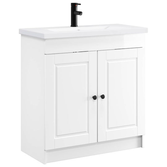 vidaXL Counter with Washbasin W78.5xD37.5xH81cm White