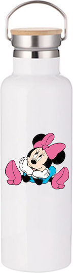 Photoretous Thermosflasche Mickey Mouse 750ml Bambus Weiß