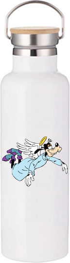 Thermos Bottle Mickey Mouse 750ml Bamboo White