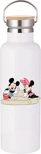 Μπουκάλι Θερμός Mickey Mouse 750ml Bamboo Λευκό