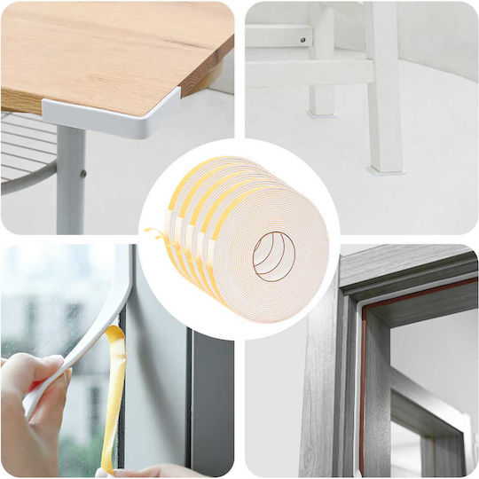 vidaXL Adhesive Foam Tape White 10m x 15mm 5 Pieces 8721364730113