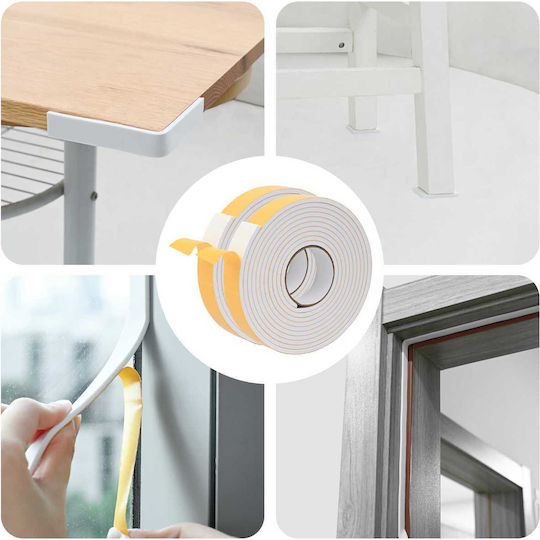 vidaXL Self-Adhesive Foam Tape White 6mm 2 Pieces
