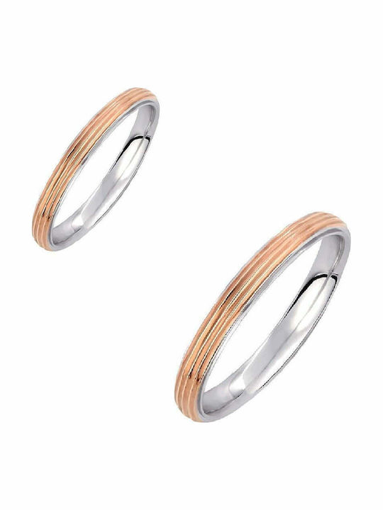 Ioannis Kosmima Bicolour 9K Wedding Rings Set