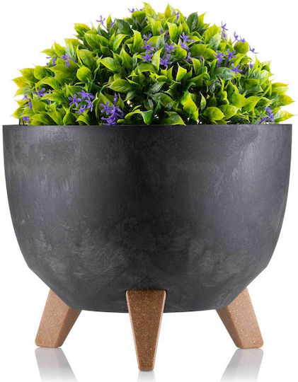 HowHomely Ghiveci De Flori Din Beton Negru 29x18cm