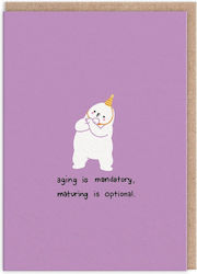 Aging Is Mandatory Birthday Card Ευχετήρια Κάρτα By Makingshit Ohh Deer