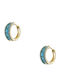 Oxette Earrings Hoops Gold Plated with Turquoise Stones
