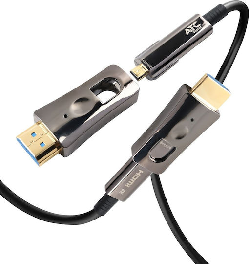 ATC HDMI 2.1 Ultra High Speed 48Gbps 4K 120Hz HDR VRR Kabel HDMI-Stecker - HDMI-Stecker 20m Schwarz