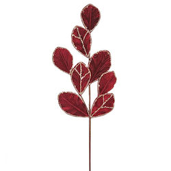 Christmas Branch Magnolia Leaves Burgundy 25x80cm 26360-ax845