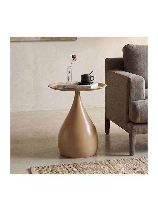 Round Side Table Samino Metal Cappuccino W39xD3...