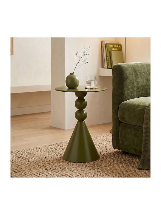 Round Side Table Bilane Metal Olive D39xW39xH60cm