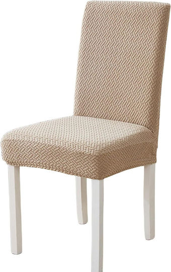 Elastische Abdeckung Für Stuhl Beige 40cm 2Stücke