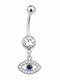 Theodora's Jewellery Обеци за пиърсинг Коремно Бутонче от Стомана Сини