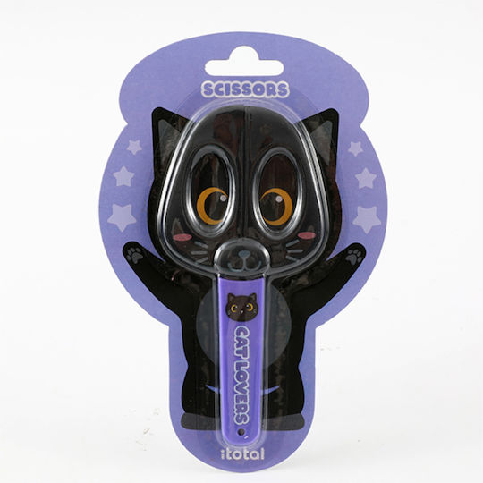 Kids Scissors Case I-total Black Cat 14cm Xl3133