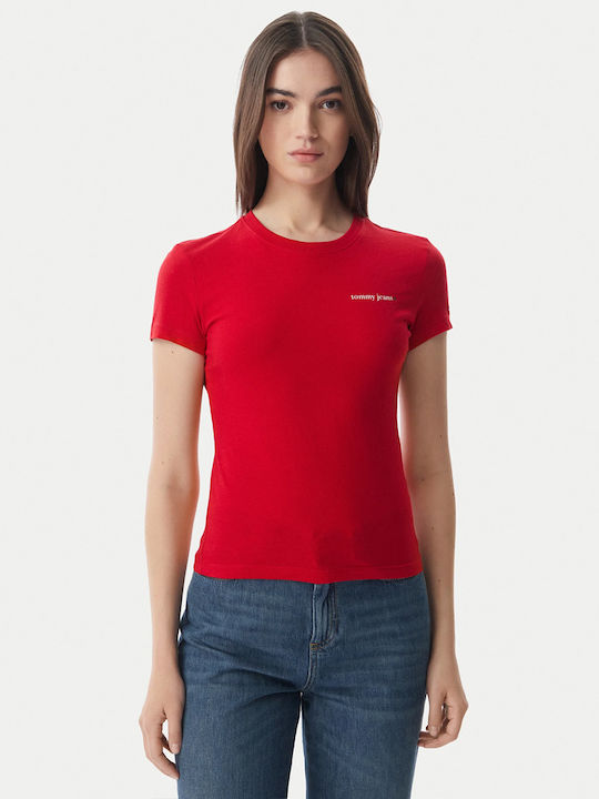 Tommy Hilfiger Damen T-Shirt Rote Tommy Hilfiger Damen T-Shirt Rote