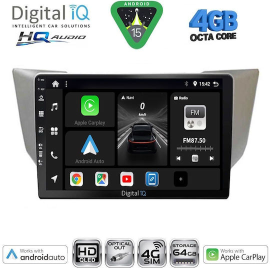 Digital IQ Car Audio System for Lexus RX300 2003-2008 Bluetooth USB WiFi GPS Apple CarPlay Android Auto with 10" Touch Screen