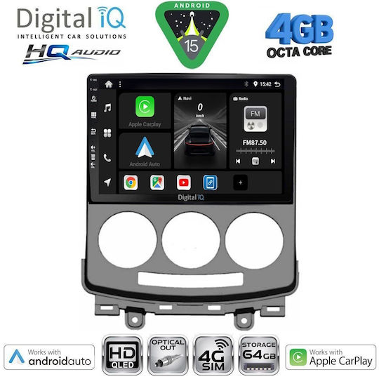 Digital IQ Автомобилна Аудио Система за Mazda 5 2004-2010 (Bluetooth/USB/Wi-Fi/GPS/Apple CarPlay/Android Auto) с Touch Screen 9"