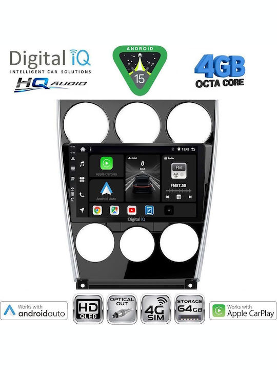 Digital IQ Car Audio System for Mazda 6 2005-2008 (Bluetooth/USB/WiFi/GPS/Apple CarPlay/Android Auto) with 9" Touch Screen