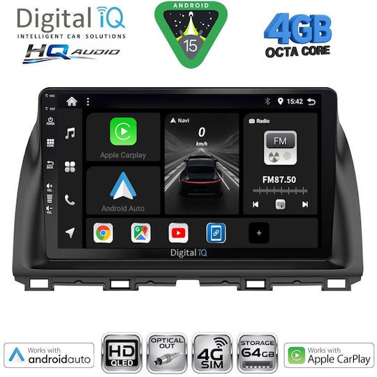 Digital IQ Автомобилна Аудио Система за Mazda CX-5 2013-2017 (Bluetooth/USB/Wi-Fi/GPS/Apple CarPlay/Android Auto) с Touch Screen 10"