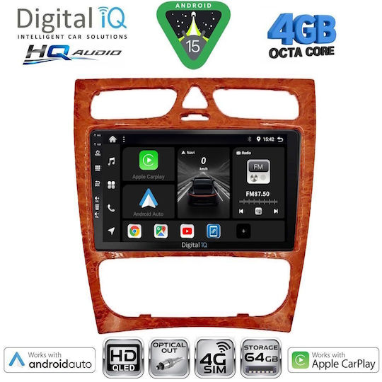 Digital IQ Car Audio System for Mercedes-Benz C Class 1999-2004 Bluetooth USB WiFi GPS Apple CarPlay Android Auto with 9" Touch Screen