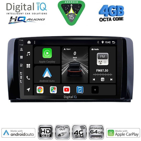 Digital IQ Car Audio System for Mercedes-Benz R-Class 2006-2015 Bluetooth USB WiFi GPS Apple CarPlay Android Auto with 9" Touch Screen