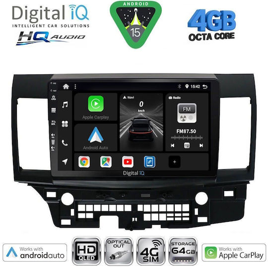 Digital IQ Ηχοσύστημα Αυτοκινήτου για Mitsubishi Lancer 2008-2017 (Bluetooth/USB/WiFi/GPS/Apple-Carplay/Android-Auto) με Οθόνη Αφής 10"
