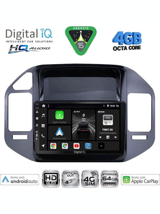 Digital IQ Car Audio System for Mitsubishi Pajero 1999-2006 Bluetooth USB WiFi GPS Apple CarPlay Android Auto with 9" Touch Screen